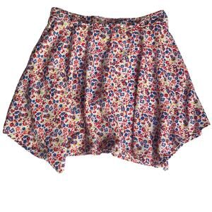 Faded Glory Girls Summer Floral Skort size XL (14-16), Red & Blue, White Liner